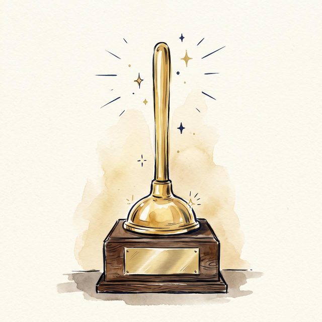 The Golden Plunger trophy